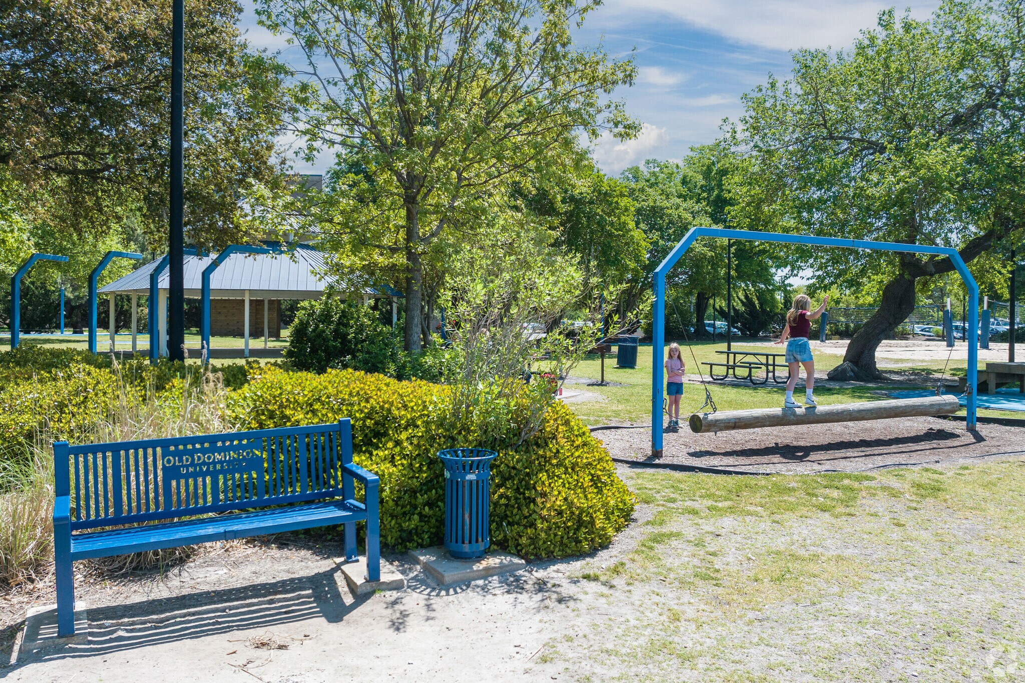 Children playing in Whitehurst Beach Park in the fasdfLambert's Point neighborhood of Norfolk Virginia.