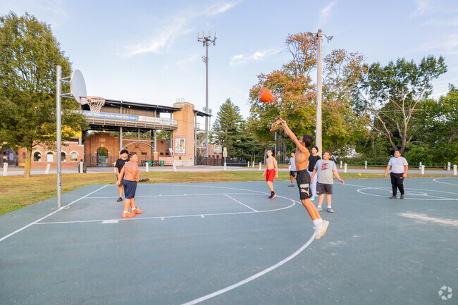 Holman Stadium in Northwest Nashua is a great place for a pickup game of basketball.