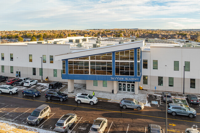 SkyView Academy on a glorious winter afternoon in sunny Highlands Ranch Colorado.