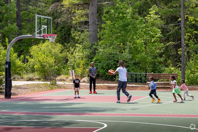 A pair of basketball courts at Glen Arbor Playground are perfect for pickup games.