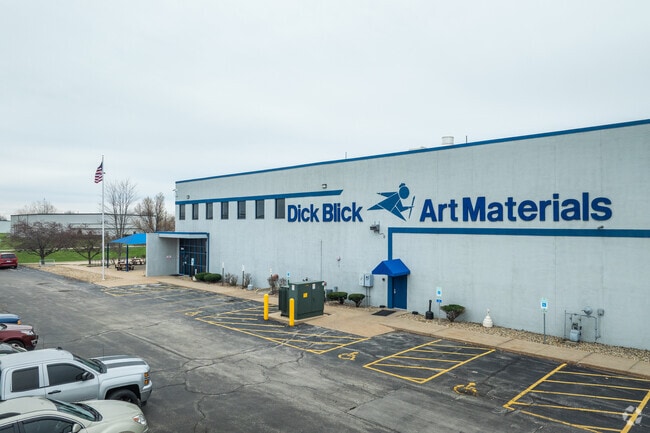 Blick Art Materials utilized the previous train depot as it's headquarters in Galesburg.