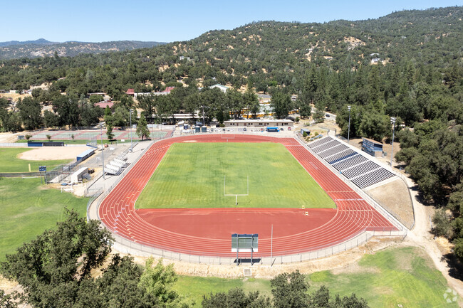 The football field at Yosemite High School in Oakhurst.