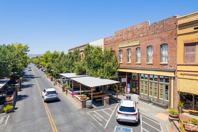 The town has a small but lively downtown district.