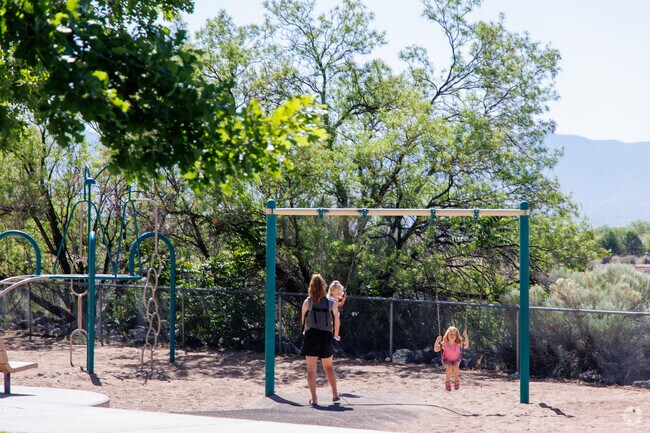 Swings are a frequent favorite at Tuscany Park in Albuquerque.
