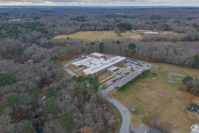 Nestled in a wooded enclave, the Dorothy L. Beckwith School in Rehoboth has a secluded feel.