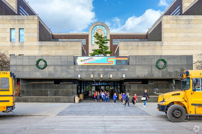 School children enjoy a morning at the Michigan History Center in Downtown Lansing.