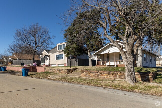 The city streets in Drumright are lined with mostly 2 and 3-bedroom cottages and bungalows.
