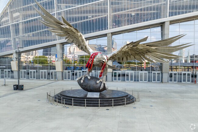 The Mercedes-Benz Stadium is home of the Atlanta Falcons and Atlanta United teams.