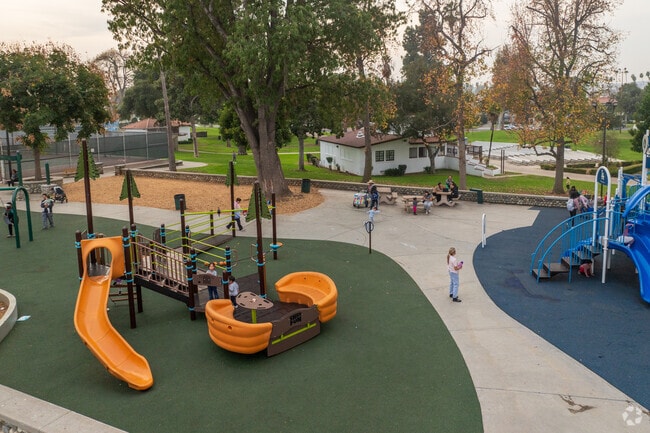 Alhambra Park is popular with the kids to blow off steam after school.