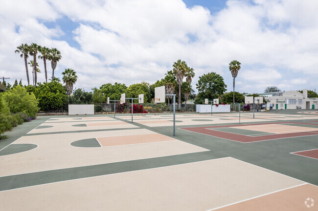 Daniel Webster Middle School has lots of outdoor basketball goals.