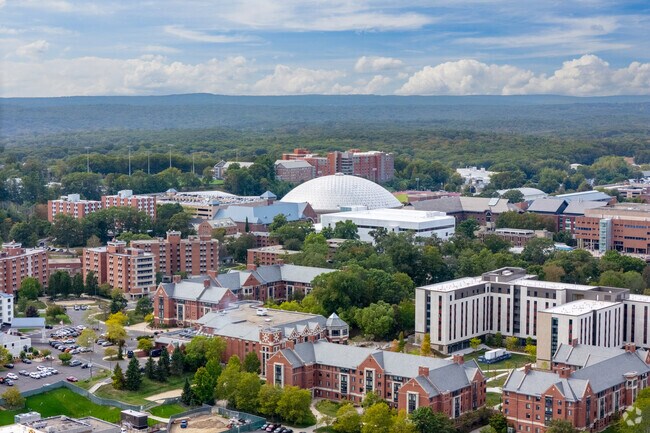 View of Storrs Mansfield with the University of Connecticut campus at its center.