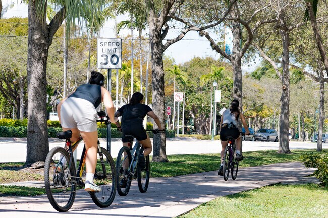 Riding bikes around the Village of Key Biscayne is very popular and friendly.
