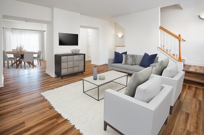 Living and dining areas with hard surface flooring