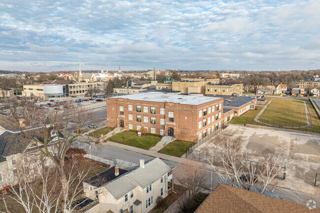 Les Paul Middle School is nestled within downtown Waukesha.