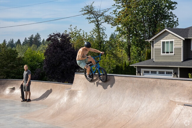 Black Diamond Skatepark draws bikers and skaters on clear afternoons.