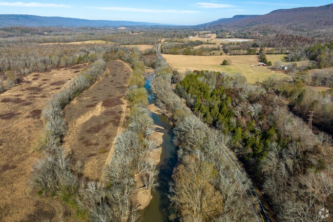 Aerial view of the Sequatchie River in Ketner Mill.
