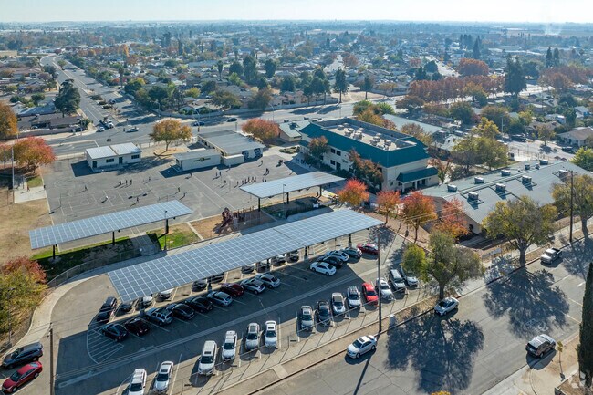 Covered parking at Lincoln Elementary School in Fresno.