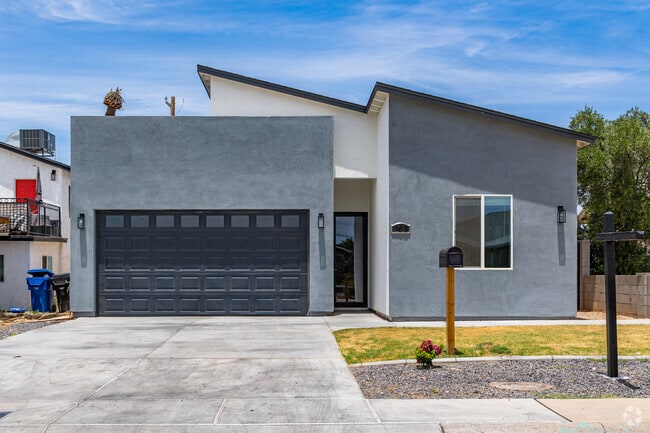 Modern homes in Old Town feature updated interiors and desert landscaping.