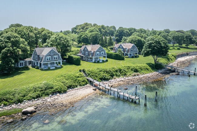 Fishers Island blends tradition and luxury in modern homes with cedar siding and personal piers.