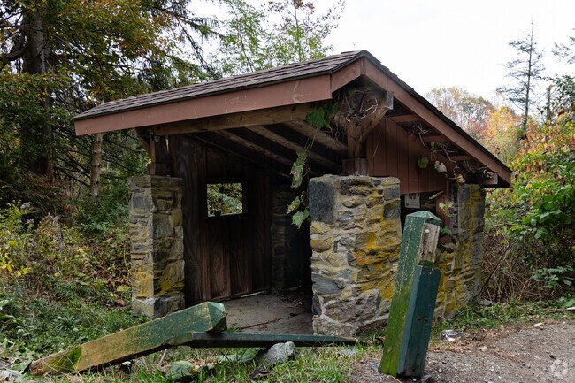 This old kiosk sits at the trailhead of Winnick Woods near Stanwood Park.