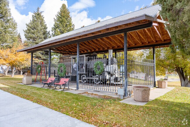 The historic Dinkey Engine is a proud landmark in Soda Springs.