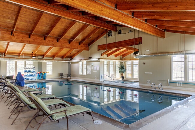 The neighborhood clubhouse in Heritage Todd Creek has an indoor pool and hot tub.