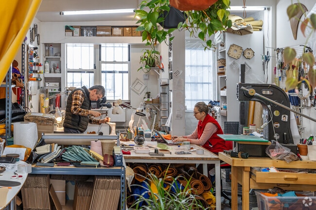 Artisan shops like the leather atelier 