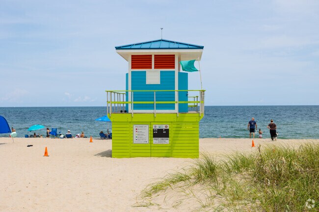 Lifeguard stations are on the beach for everyones safety in Pompano Beach.