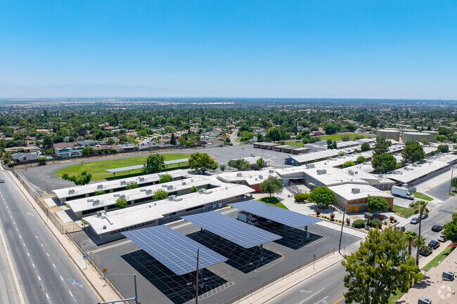Compton Jr High School offers a sprawling campus when viewed from above.