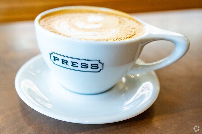PRESS Coffee Crêpes Cocktails serves craft coffees, crepes and cocktails.