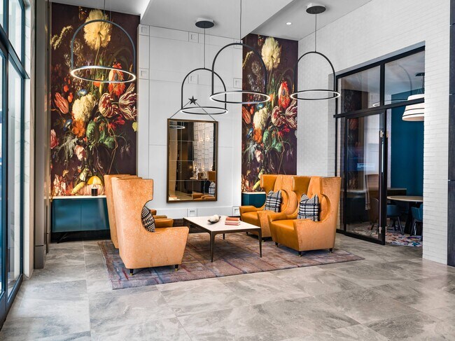 Expansive resident clubhouse and social lounge