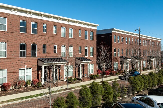 Webster Station offers residents beautiful townhomes with brick facades.