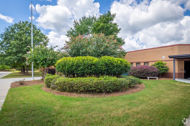 The landscape at Youth Elementary School is very well kept.