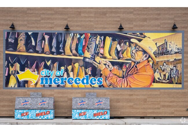 The city of Mercedes is known for it's strong cowboy boot manufacturing and sales throughout the area.
