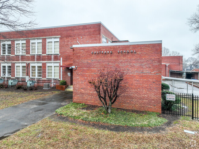 The entrance to Coltrane-Webb Elementary School in Concord.