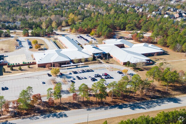 An aerial view of Lake Carolina Elementary Lower Campus.