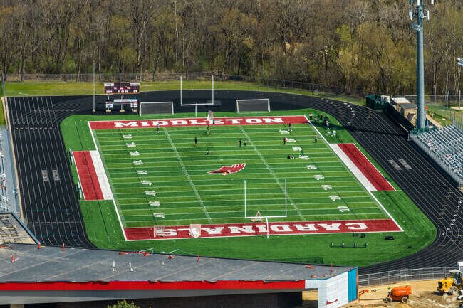 Middleton High School boasts two football fields and a running track.