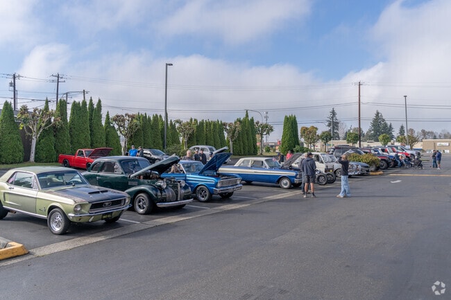 Local car enthusiasts love to visit Lake Stevens Cars & Coffee at Les Schwab Tire Center to admire vintage cars.