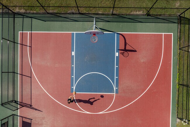 Locals meet up to play basketball at nearby Hansen Memorial Park.