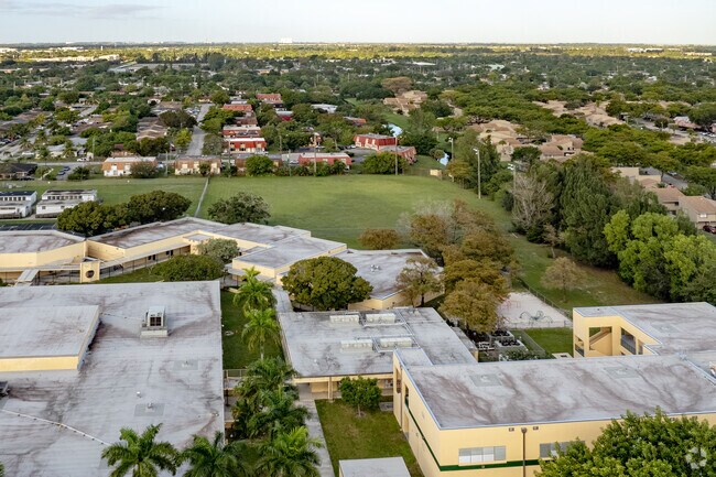 A look down at the athletic fields of Royal Palm Elementary School in Lauderhill, FL.