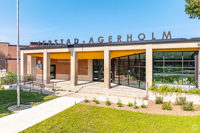 Jerstad-Agerholm School, near the 19th Ward, shares a campus with the Elementary School & serves K-8th grade.