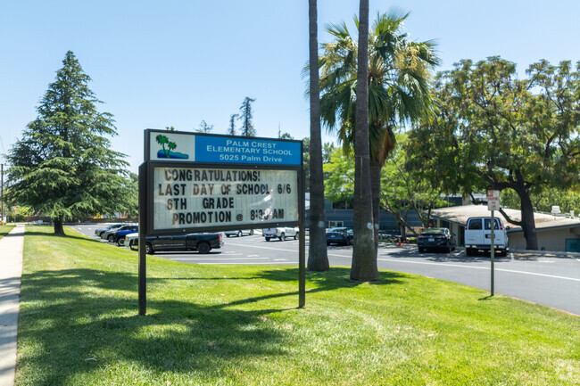 Palm Crest Elementary is located at 5025 Palm Dr., La Canada, CA 91011.
