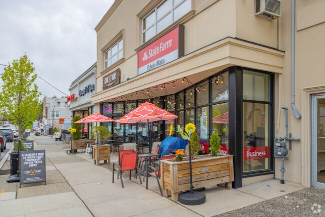 Retail shops and restaurants spill out onto the sidewalk on Pompton Avenue in Cedar Grove.