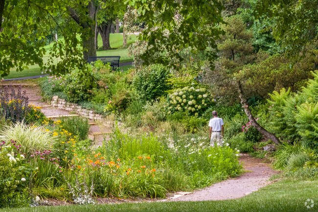 Residents are free to roam the extensive garden path at Pauquette Park in Portage