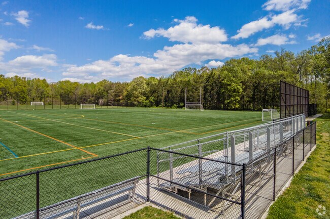 The Lt. Colonel Gary F. Smith memorial field hosts many soccer games at Grist Mill Park.