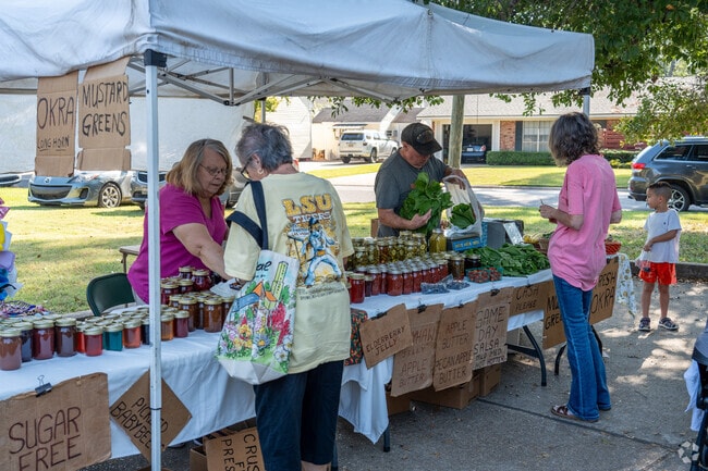 Residents can find fresh produce and goods at the local farmers market.