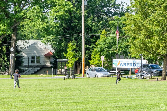 Children love playing in the open field at Aberdeen Festival Park.
