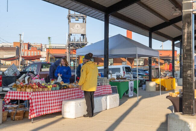 Visitors of the Grand River Farmers Market in Jackson can find flowers, cheese and produce.