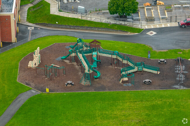 Cazenovia Middle School features several playgrounds for students.