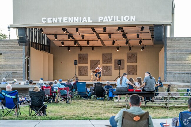 The Centennial Pavilion at Veterans Memorial Park has live music events for locals to enjoy.